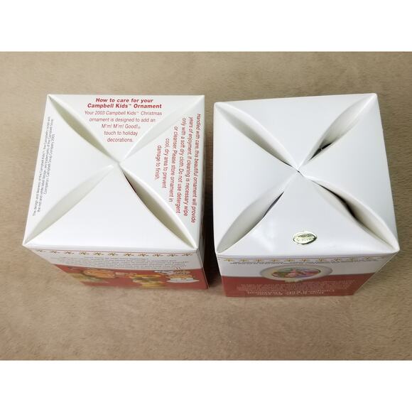 Campbell Soup Ornament Red 2004 100Th Birthday Mm Mm Good White 2007 x2 Vintage - Picture 12 of 13